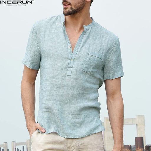 Loose Shirt Men Casual Breathable Solf Short Sleeve Shirt Man camisa masculina Hot Sale camisa social masculina Summer Plus Size