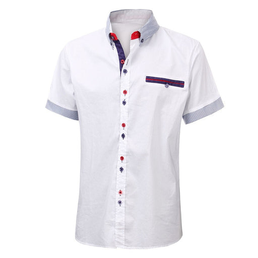 Vetement 2018 Fashion Casual Men Shirt Short Sleeve Slim Fit Shirt Camisa Masculino Turn Down Collar Mens Button Shirts Hombre