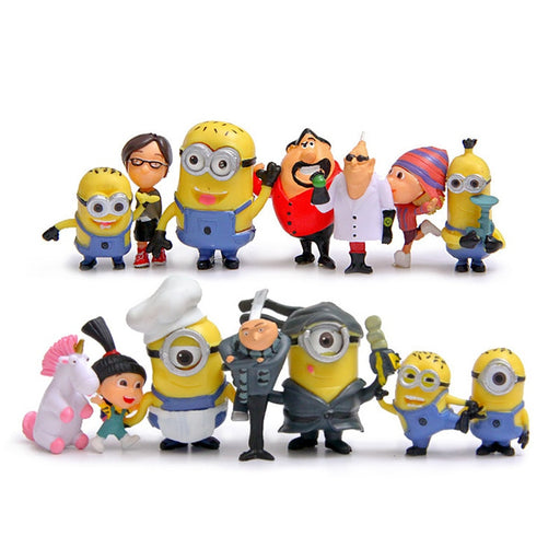 14pcs/lot Minion Figures Toys Despicable Me 3 Minion Villains Bob Unicorn Stuart Gru PVC Action Figure Model Toy Gift for