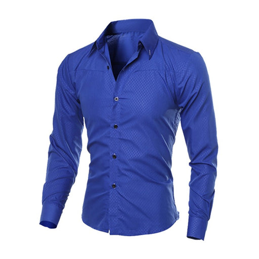 Luxury New Fashion Mens Slim Fit Shirt Long Sleeve Dress Shirts Casual Shirt Top