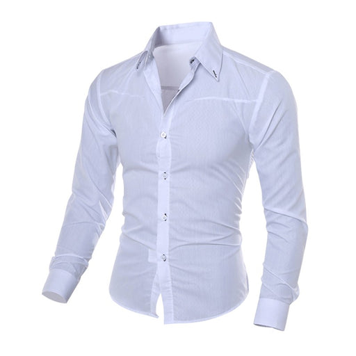 Luxury New Fashion Mens Slim Fit Shirt Long Sleeve Dress Shirts Casual Shirt Top
