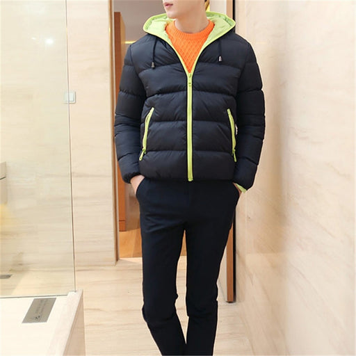 Men Slim Casual Warm Jacket Hooded Winter Thick Coat Parka Overcoat Hoodie