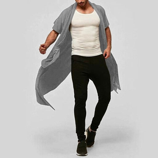 Trench Cloak Outwear Shirts HipHop Punk Thin Long Trench Cardigan Coats Abrigo Hombre Gothic Overcoat